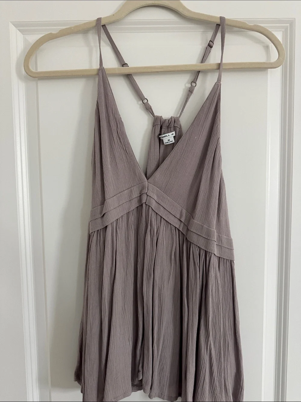 O'Neill Mauve Spaghetti-Strap Smocked Back Chemise